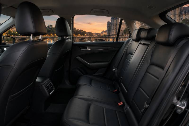 Intérieur confortable du taxi Mazy